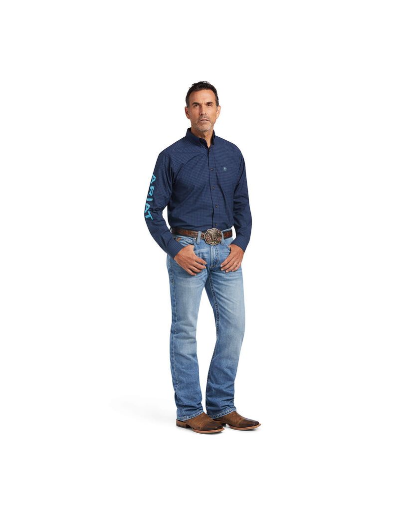 Chemises De Costume Ariat Pro Series Team Sully Classiche Fit Bleu Marine Homme | DGR-73772212