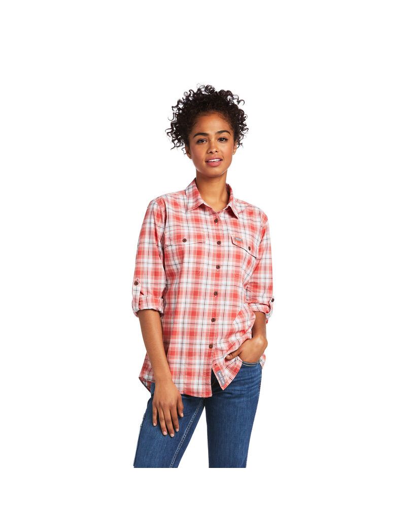 Vêtements De Travail Ariat Rebar Made Tough DuraStretch Travail Shirts Multicolore Femme | YHI-02035210