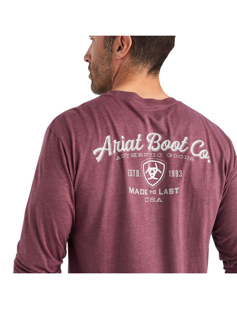 T Shirts Ariat Catégories Crest Bordeaux Homme | DYA-97687666