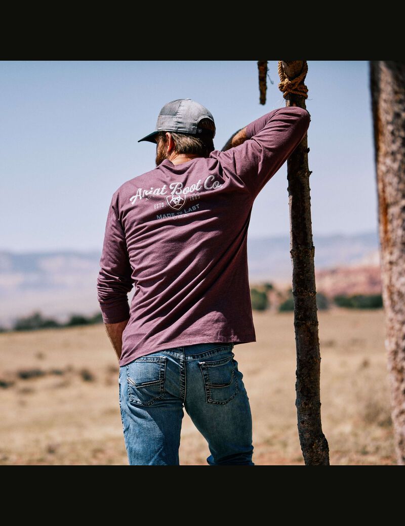 T Shirts Ariat Catégories Crest Bordeaux Homme | DYA-97687666