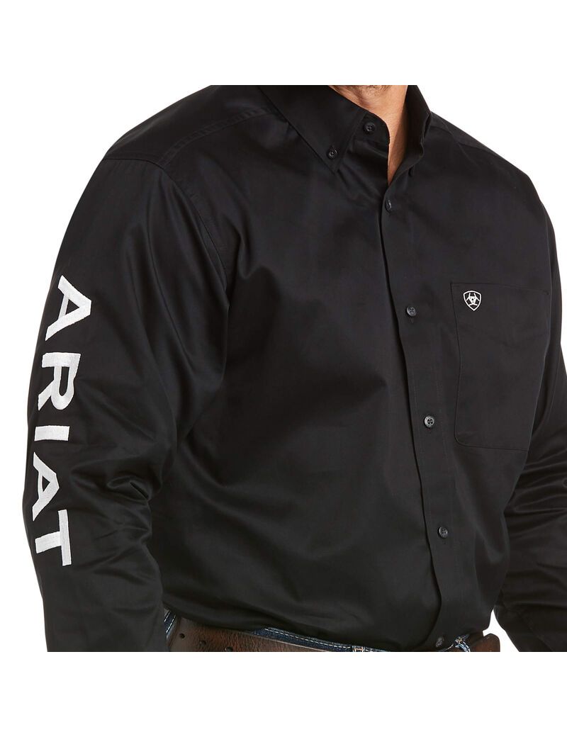 Chemises De Costume Ariat Team Logo Twill Classiche Fit Noir Blanche Homme | QBA-92906373