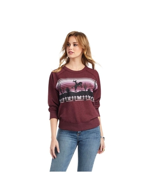 Sweats Ariat Desert Ride Crew Bordeaux Femme | QWE-34839787