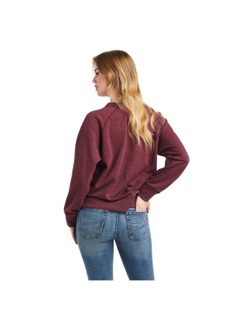 Sweats Ariat Desert Ride Crew Bordeaux Femme | QWE-34839787