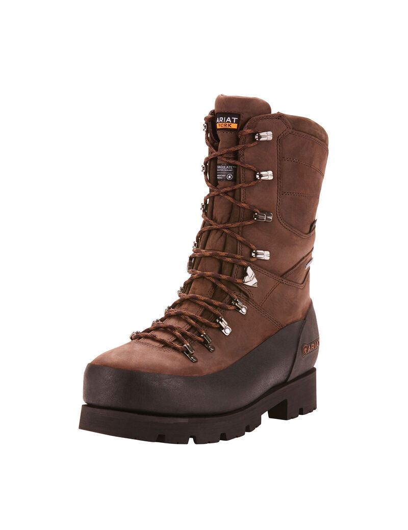 Bottes Imperméables Ariat Linesman Ridge 10' GORE-TEX 400g Composite Embout Travail Marron Homme | FNR-40327018