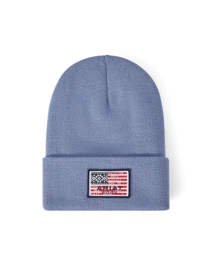 Chapeaux Ariat Rebar Southwest Flag Patch Beanie Bleu Femme | VUG-80375045