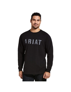 Vêtements De Travail Ariat Rebar CottonStrong Block T Shirts Noir Homme | WHD-02247271