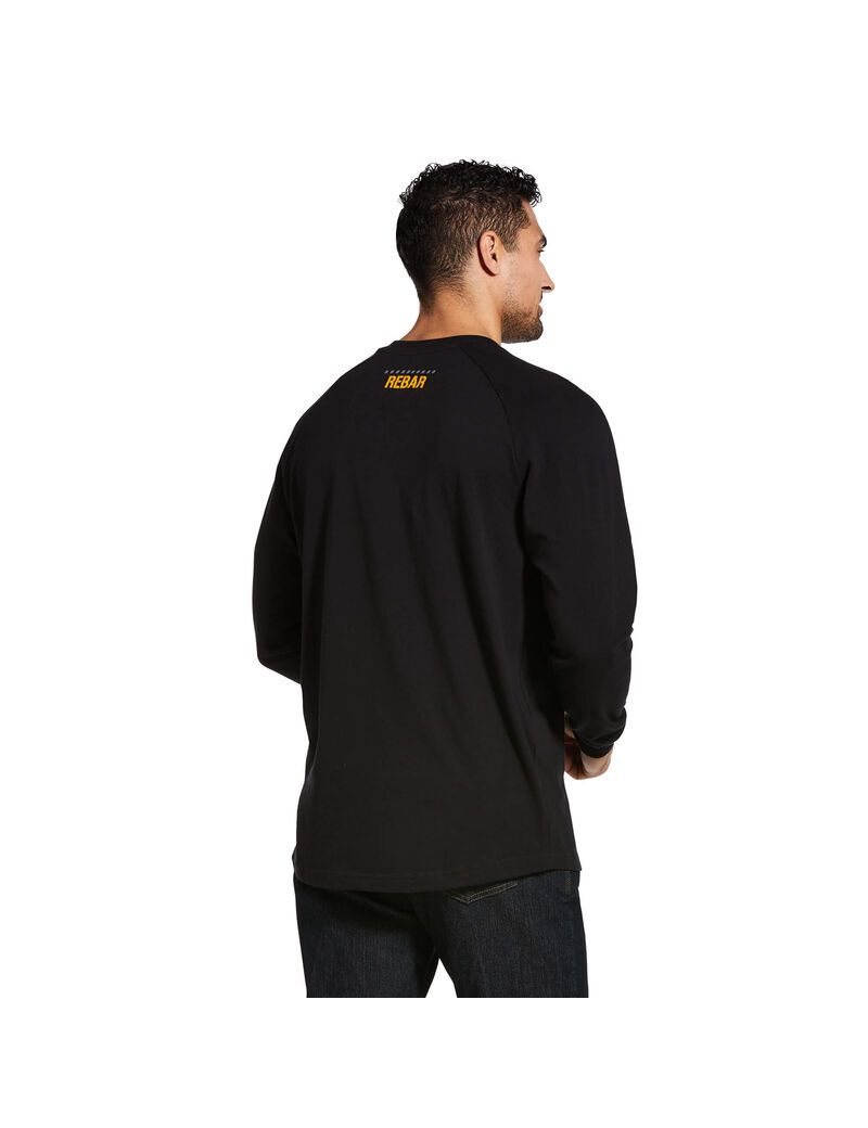 Vêtements De Travail Ariat Rebar CottonStrong Block T Shirts Noir Homme | WHD-02247271