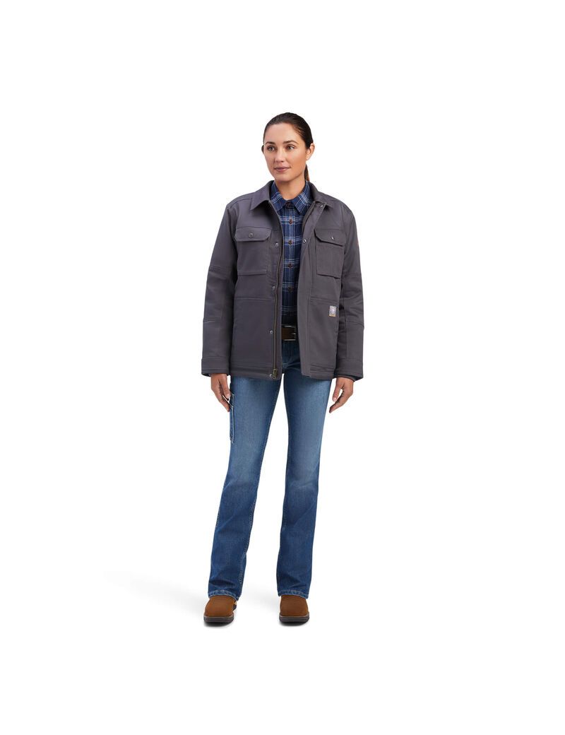 Vêtements De Travail Ariat Rebar DuraCanvas Sherpa-Doublée Coats Grise Femme | ONL-08948864