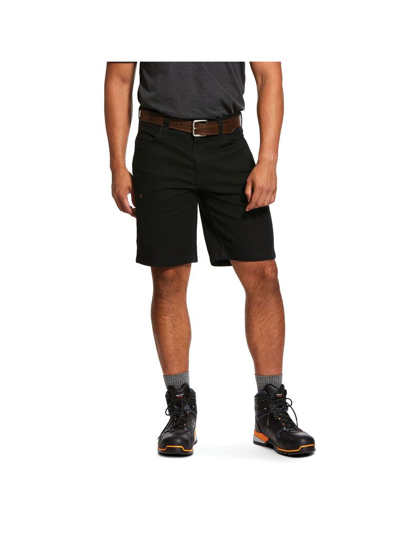 Shorts Ariat Rebar DuraStretch Made Tough Noir Homme | XRO-72410612