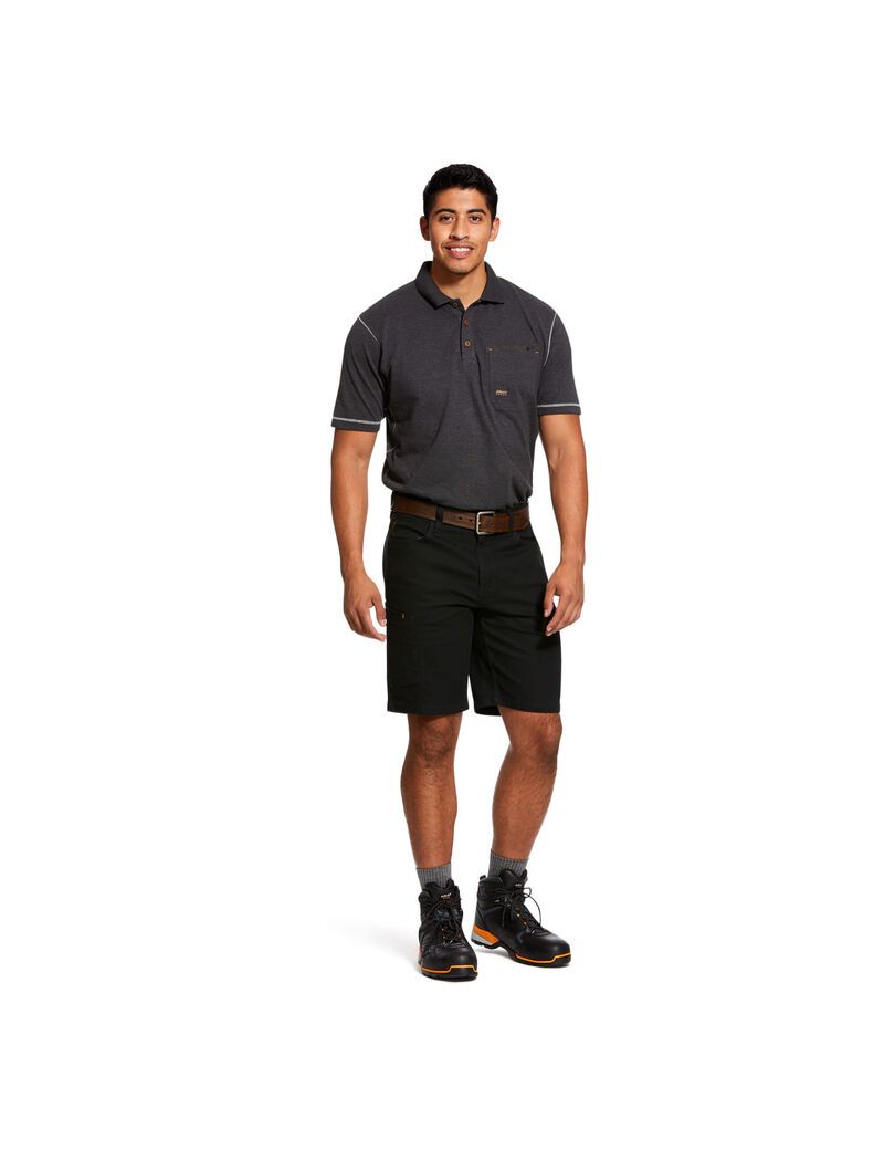 Shorts Ariat Rebar DuraStretch Made Tough Noir Homme | XRO-72410612