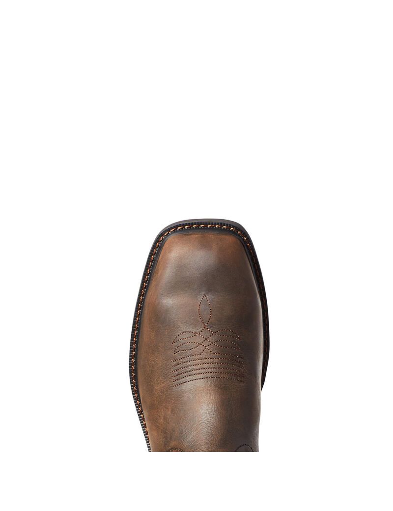 Bottes Imperméables Ariat Groundwork Steel Embout Travail Marron Foncé Homme | IJH-68643454