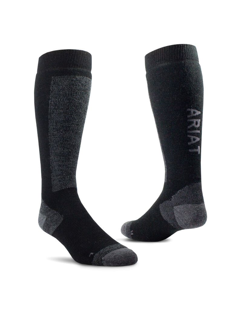 Chaussettes Ariat Merinos Noir Grise Homme | FLG-01265961