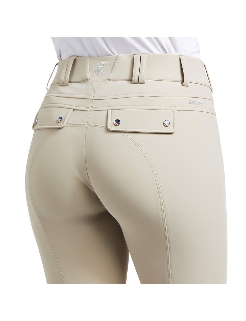 Pantalon Ariat Tri Factor Grip Knee Patch Breech Marron Femme | VIN-90996991