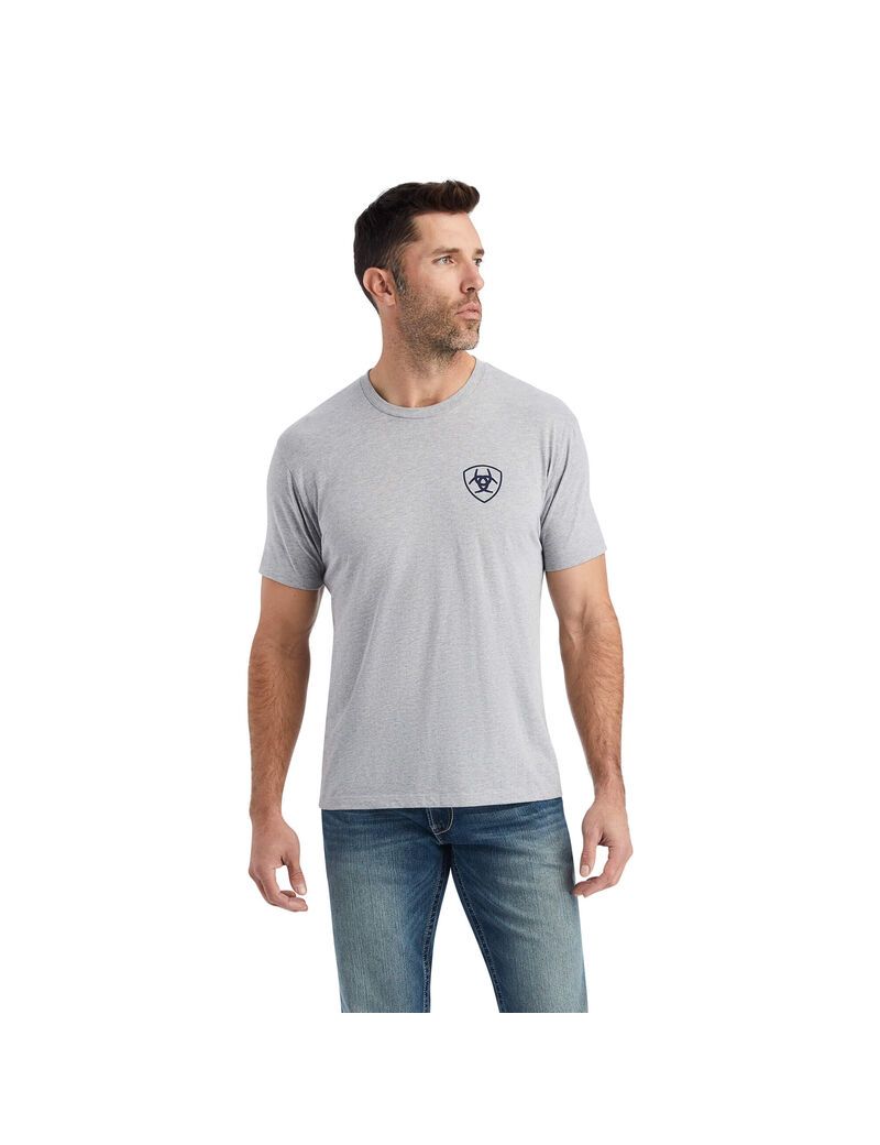 T Shirts Ariat Lucky Horseshoe Grise Homme | KJU-13524755