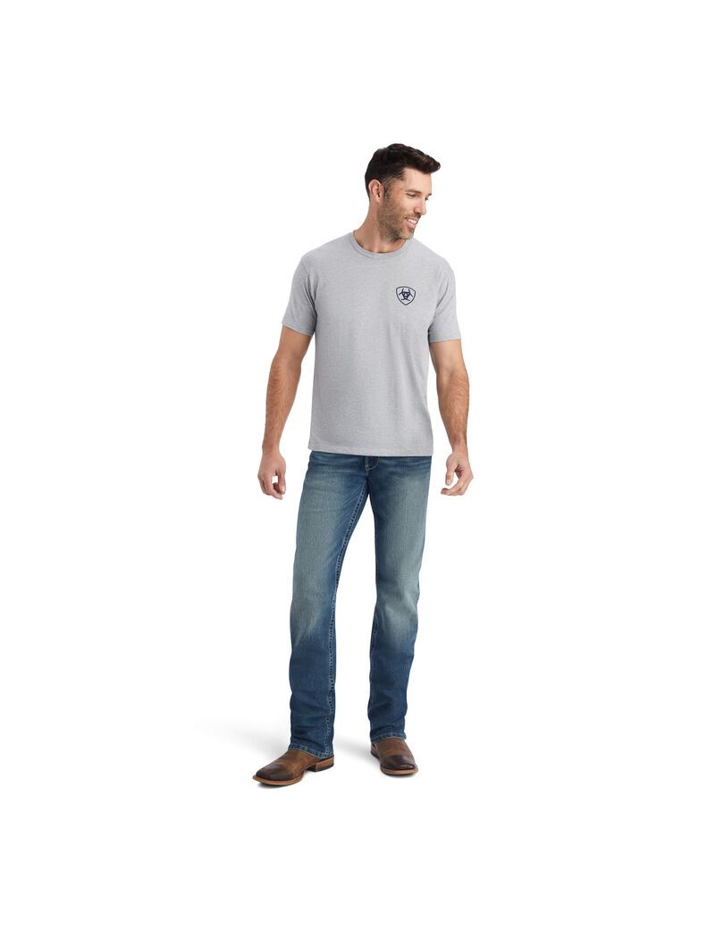 T Shirts Ariat Lucky Horseshoe Grise Homme | KJU-13524755