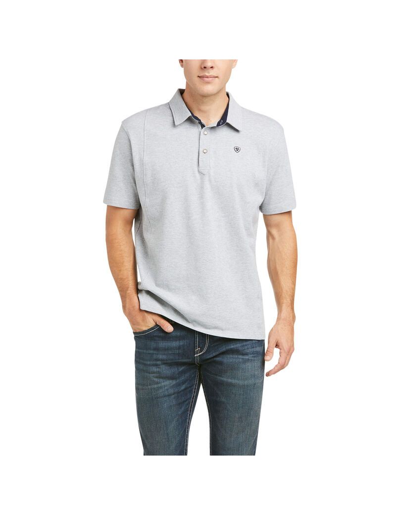 Polos Ariat Medal Grise Homme | KFH-29347591