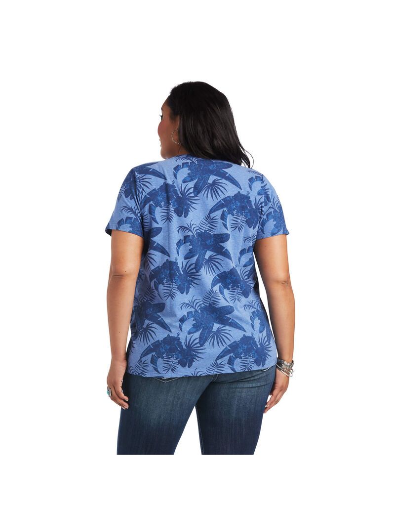 Hauts Ariat REAL Island Tee Grise Femme | YNB-01488657