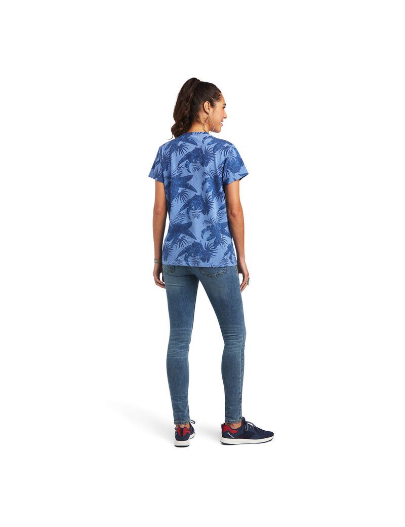 Hauts Ariat REAL Island Tee Grise Femme | YNB-01488657