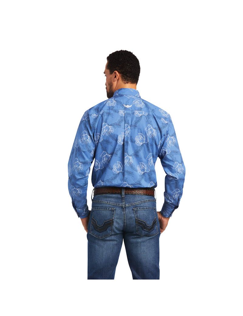 Chemises De Costume Ariat Relentless Headway Stretch Classiche Fit Bleu Homme | CIS-53094165