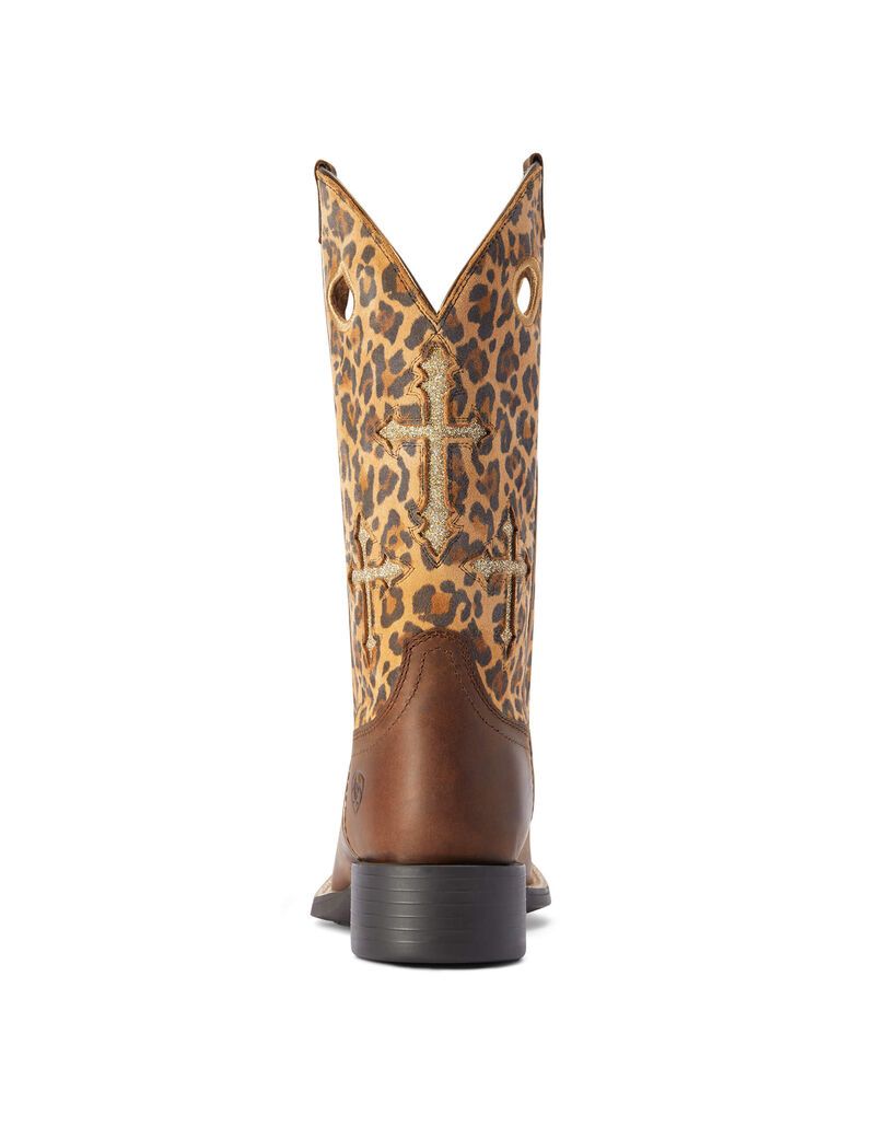 Bottes Western Ariat Round Up Crossroads Marron Femme | HBV-74066688