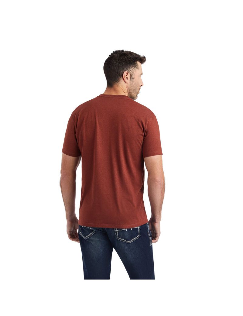 T Shirts Ariat Rope Oval Rouge Homme | BDZ-60767941