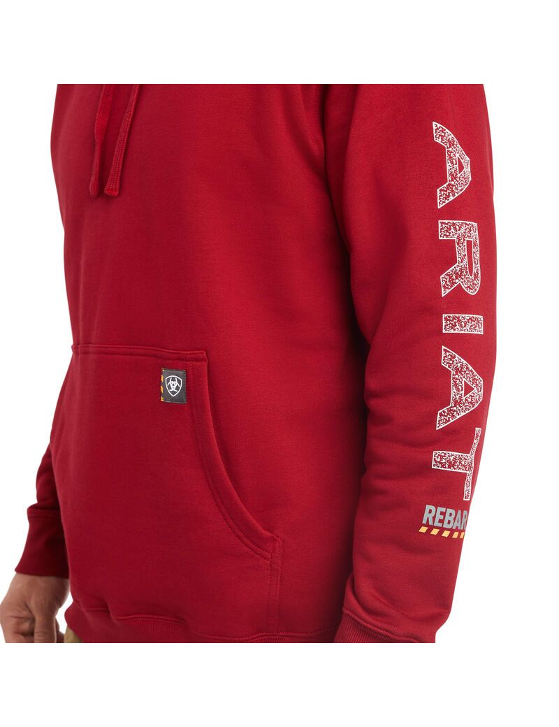 Sweat à Capuche Ariat Rebar Roughneck Pullover Rouge Homme | AFA-16816440