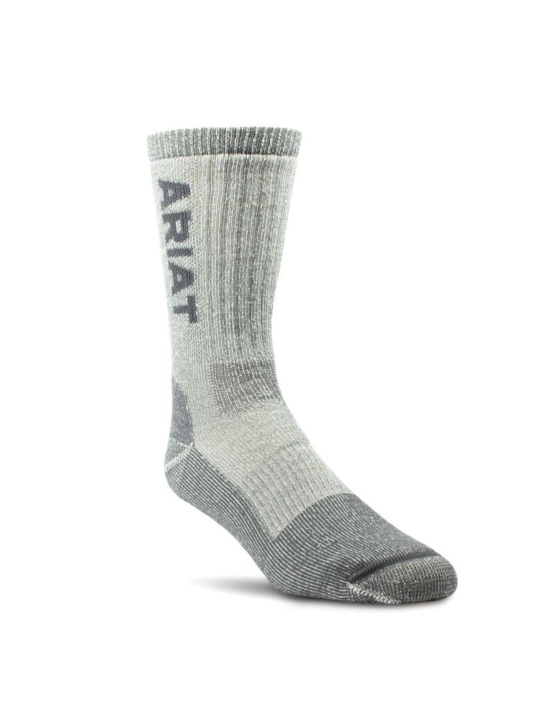 Chaussettes Ariat Midweight Merino Laine Blend Steel Embout Travail Grise Femme | QJO-55113510