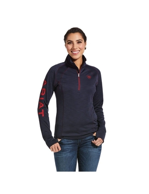 Sweats Ariat Tek Team 1/2 Zip Bleu Marine Femme | KIP-25760132