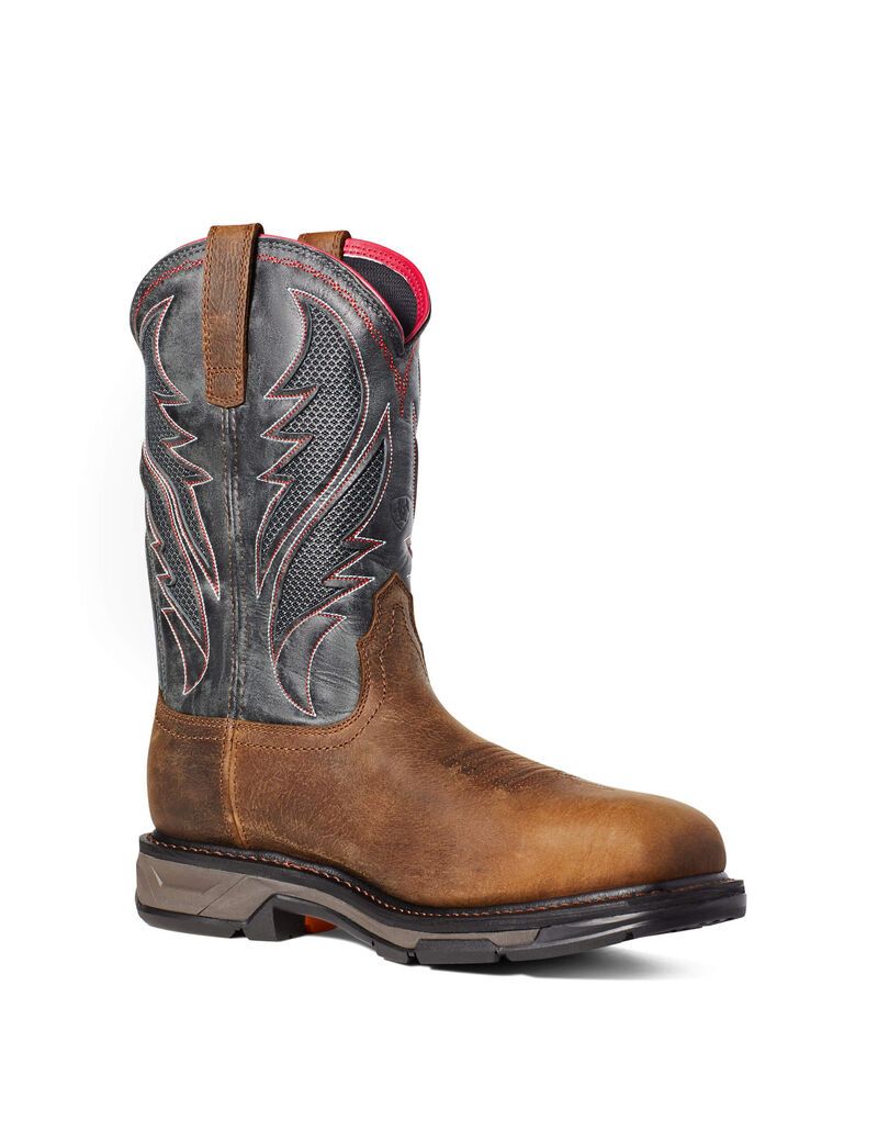 Bottes Imperméables Ariat WorkHog XT VentTEK Carbon Embout Travail Marron Homme | TDG-09159190