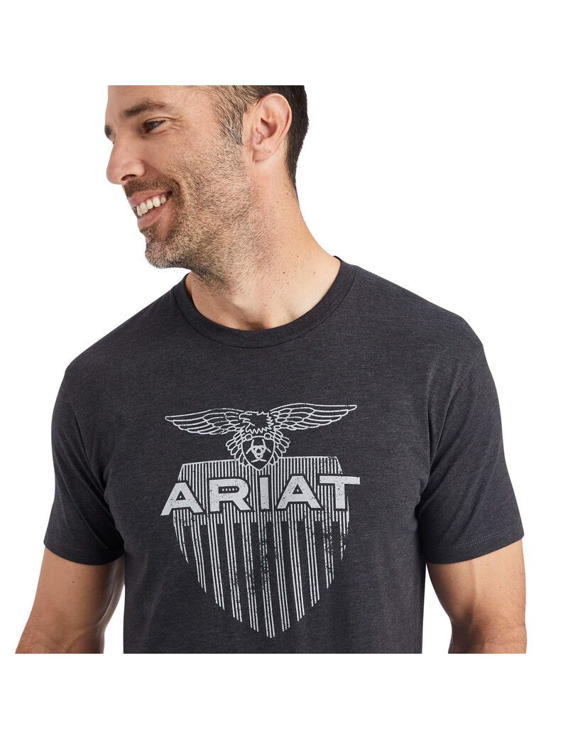 T Shirts Ariat Diamond Shield Grise Homme | VHI-44834247