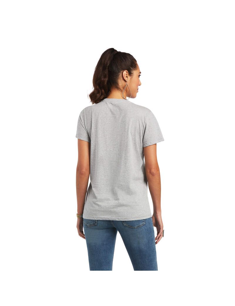 Hauts Ariat REAL Tribal Lore Relaxed Tee Grise Femme | MWJ-69552752