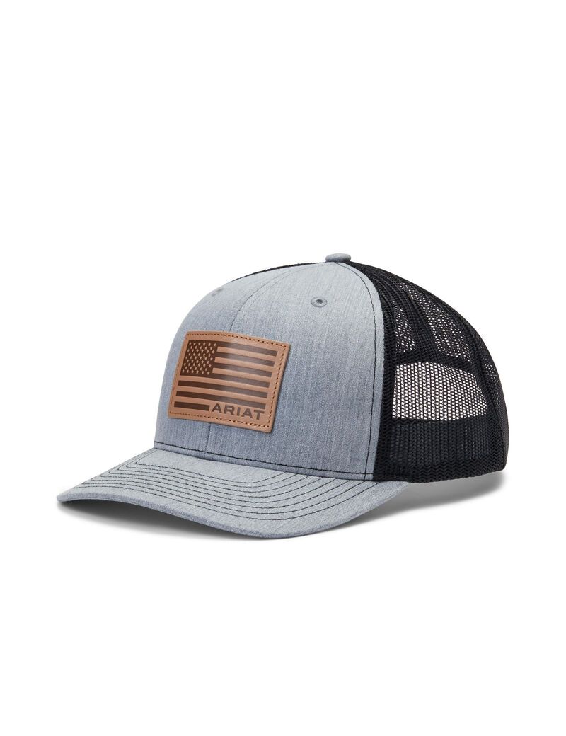 Casquettes Ariat Flag Patch Grise Marron Homme | LDU-59725538