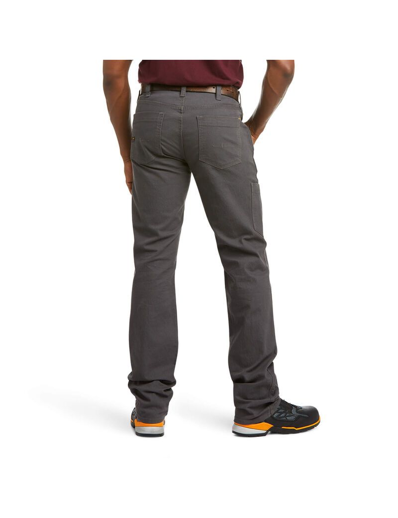 Pantalon Ariat Rebar M4 Low Rise DuraStretch Made Tough Stackable Droit Leg Grise Homme | HYT-15610948