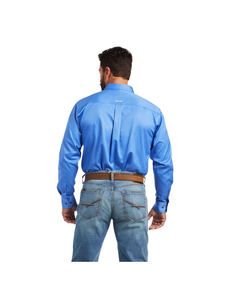 Chemises De Costume Ariat Team Logo Twill Classiche Fit Bleu Homme | AFD-80881469