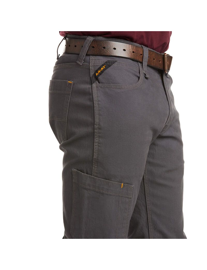 Pantalon Ariat Rebar M4 Low Rise DuraStretch Made Tough Stackable Droit Leg Grise Homme | HYT-15610948