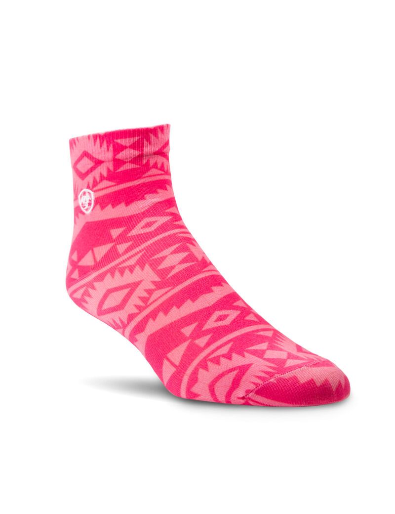 Chaussettes Ariat Pretty in Pink Ankle 2 Pair Multi Pack Rose Stripes Rose Femme | ZEP-57486185