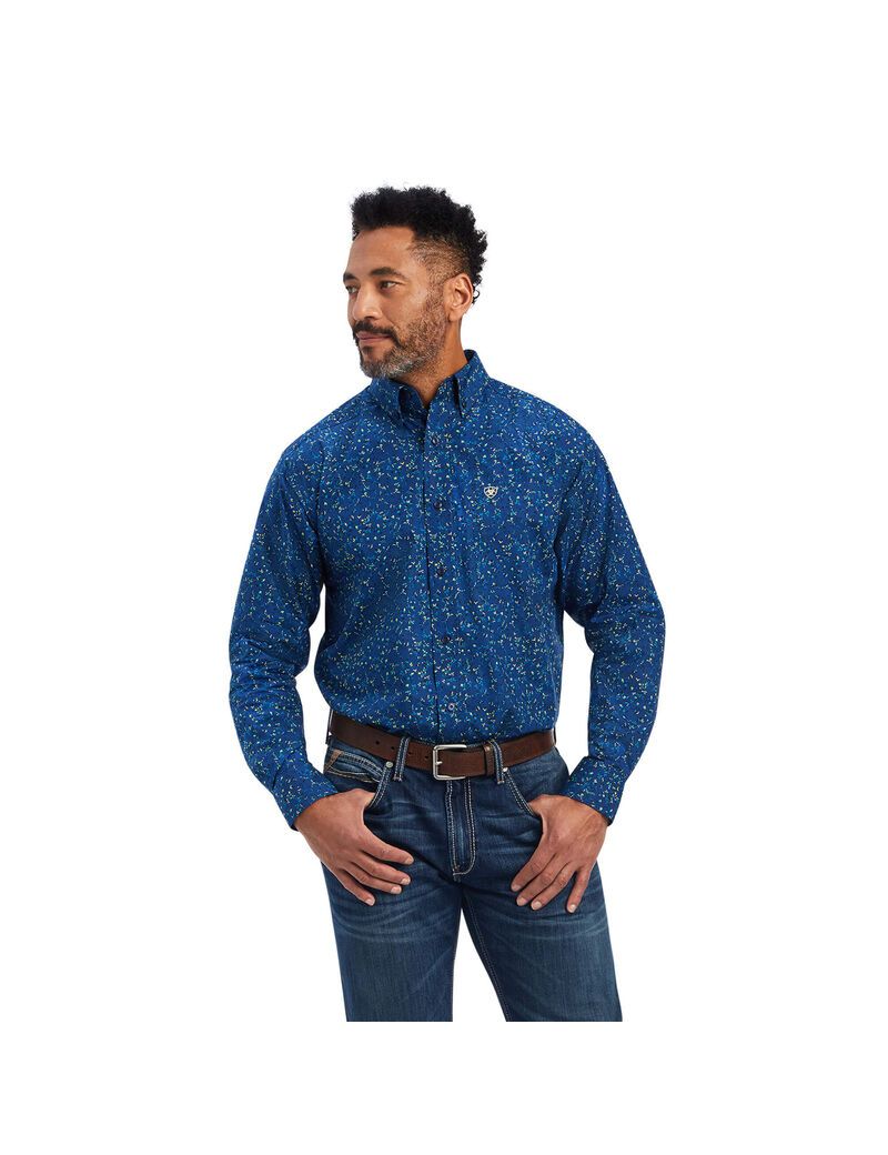 Chemises De Costume Ariat Benji Classiche Fit Bleu Homme | GCW-55473644