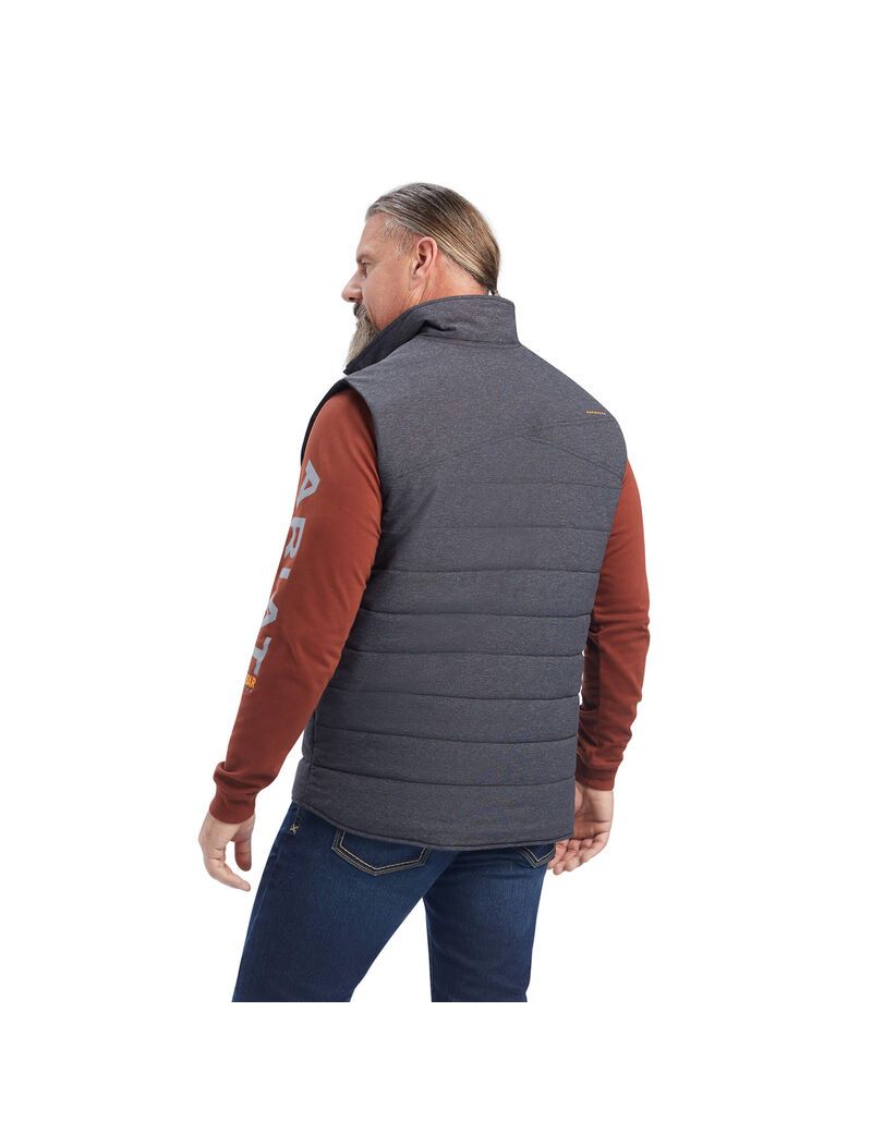 Vêtements De Travail Ariat Rebar Valiant Stretch Tela D'eau Resistant Insulated Vest Grise Homme | HKA-16509012