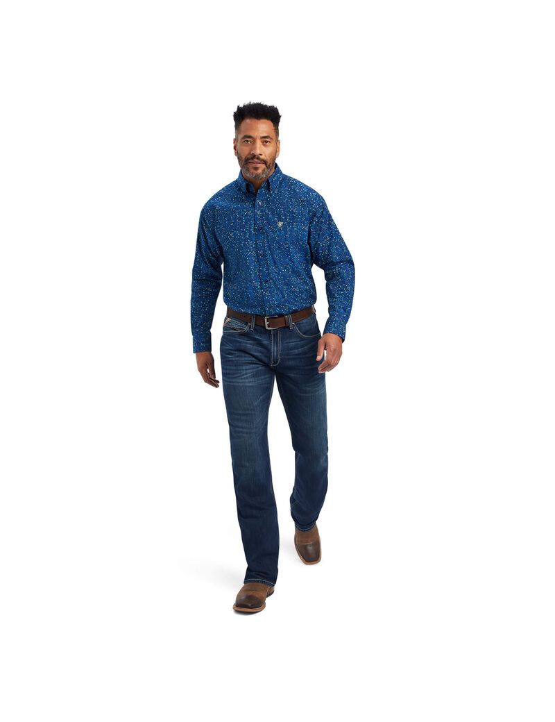 Chemises De Costume Ariat Benji Classiche Fit Bleu Homme | GCW-55473644