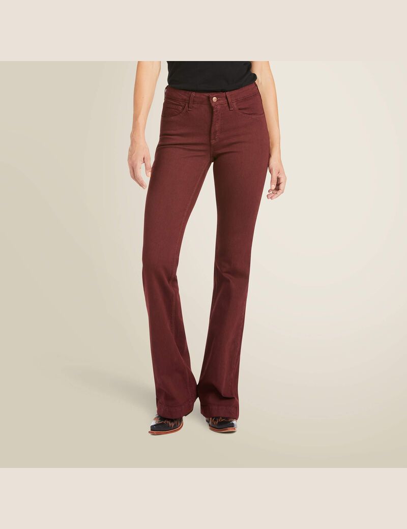 Jean Ariat Slim Trouser Ella Larges Leg Rose Femme | UPD-06528759