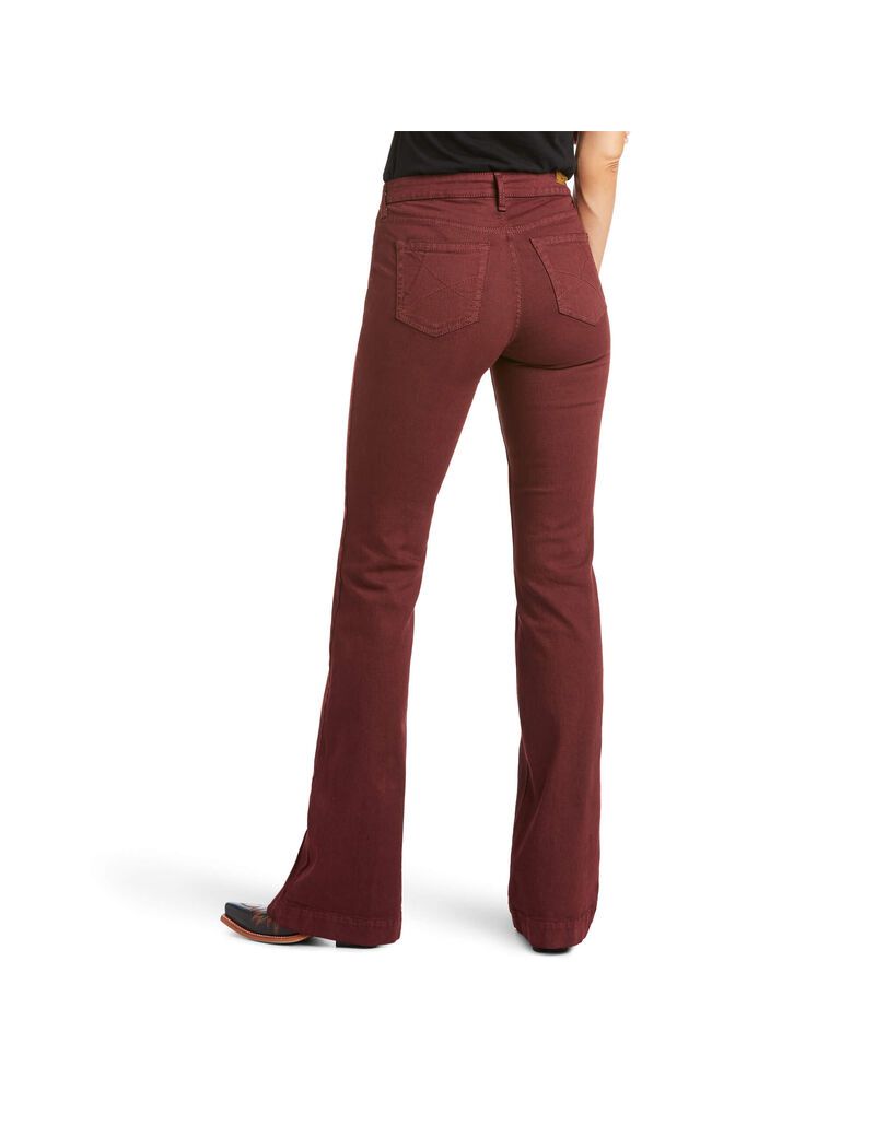 Jean Ariat Slim Trouser Ella Larges Leg Rose Femme | UPD-06528759