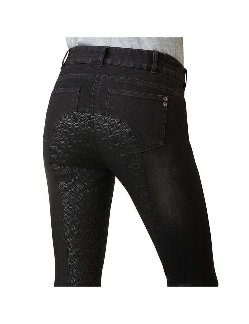 Pantalon Ariat Halo B Denim Full Seat Breech Noir Femme | XTS-86460493