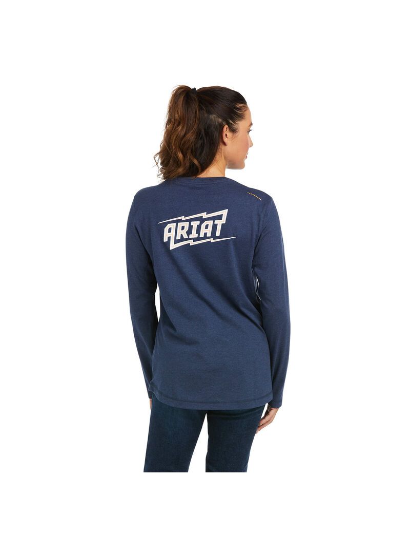 Vêtements De Travail Ariat Rebar Workman High Voltage T Shirts Bleu Marine Femme | KTC-71236729