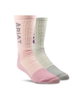 Vêtements De Travail Ariat Midweight Merino Laine Blend Steel Embout Travail Socks 2 Pair Multi Color Pack Multicolore Femme | HUX-31020223