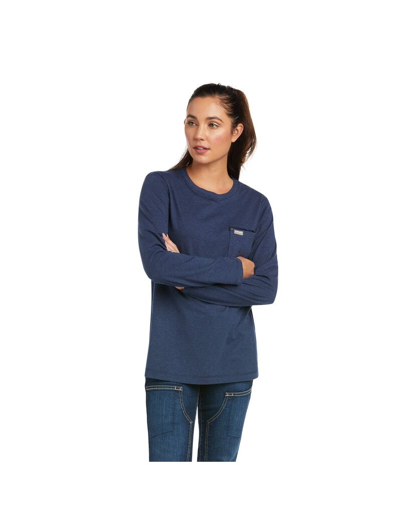 Vêtements De Travail Ariat Rebar Workman High Voltage T Shirts Bleu Marine Femme | KTC-71236729