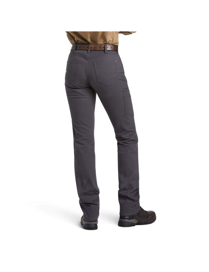 Pantalon Ariat Rebar DuraStretch Made Tough Droit Leg Grise Femme | TUW-44780565