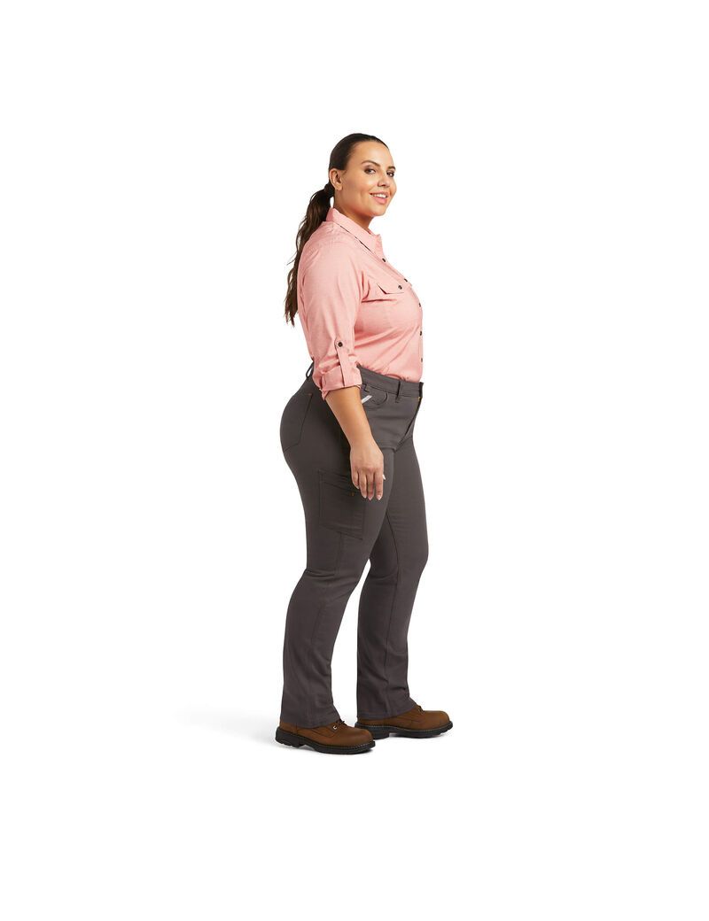 Pantalon Ariat Rebar DuraStretch Made Tough Droit Leg Grise Femme | TUW-44780565