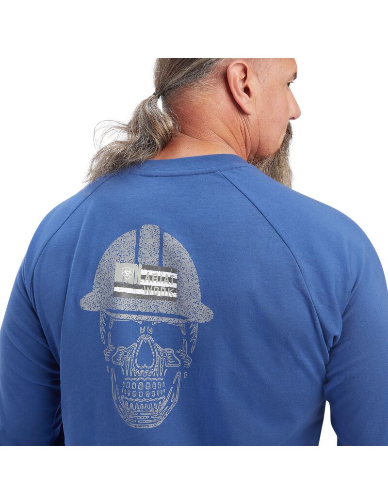 Vêtements De Travail Ariat Rebar Coton Strong Roughneck Graphique T Shirts Bleu Homme | SPY-16384278