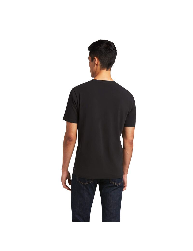 Chemises Ariat Vertical Logo Noir Homme | DXJ-97330857