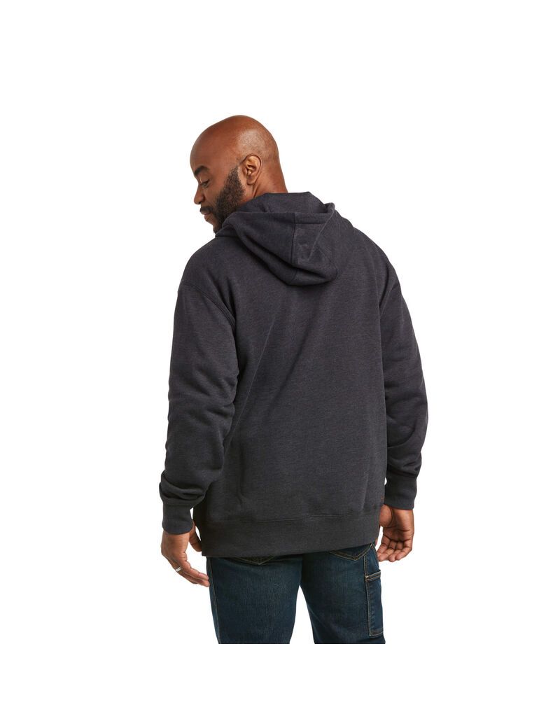 Sweat à Capuche Ariat Rebar Workman 1/4 Zip Grise Homme | HGH-33549645